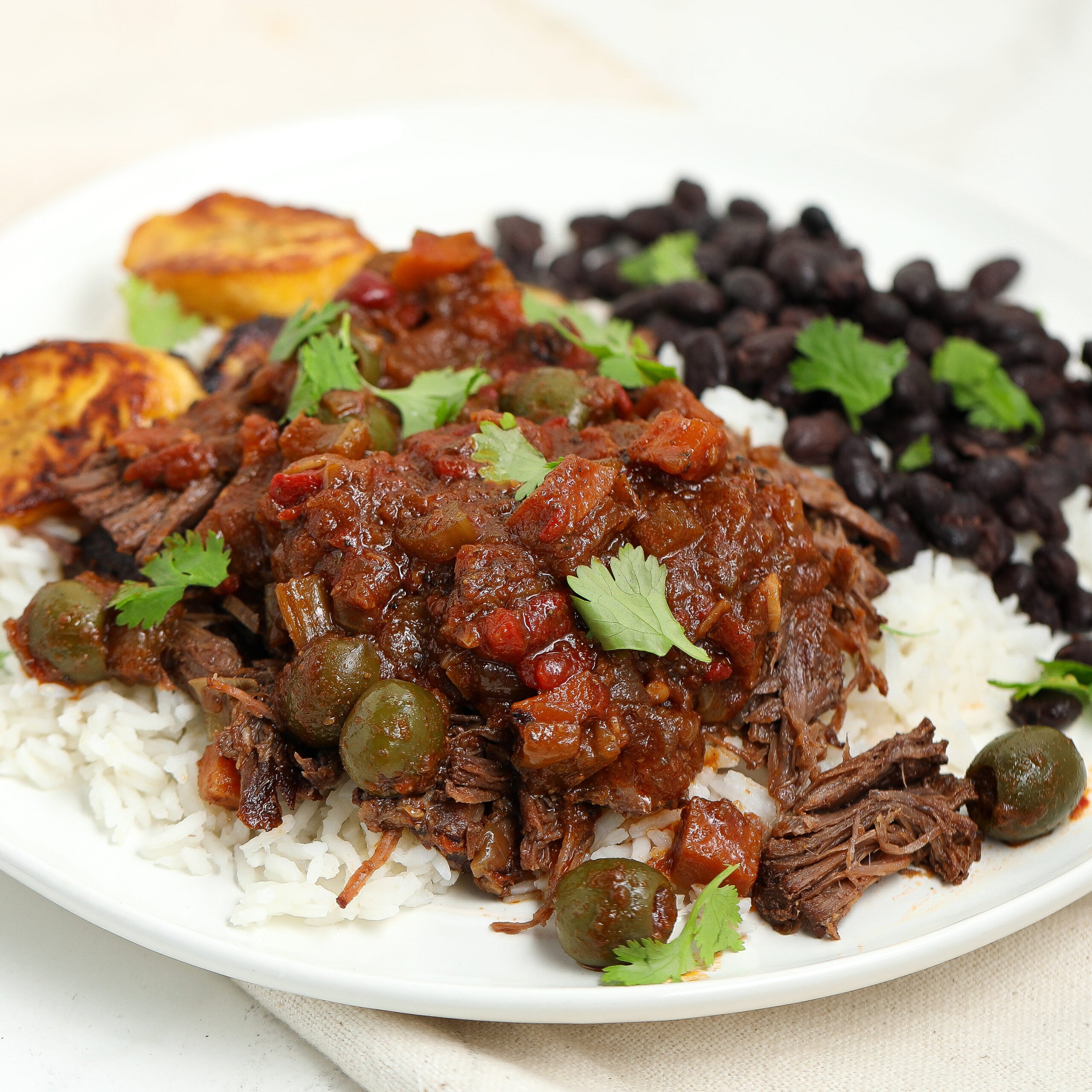 Authentic Cuban Ropa Vieja with Plantains