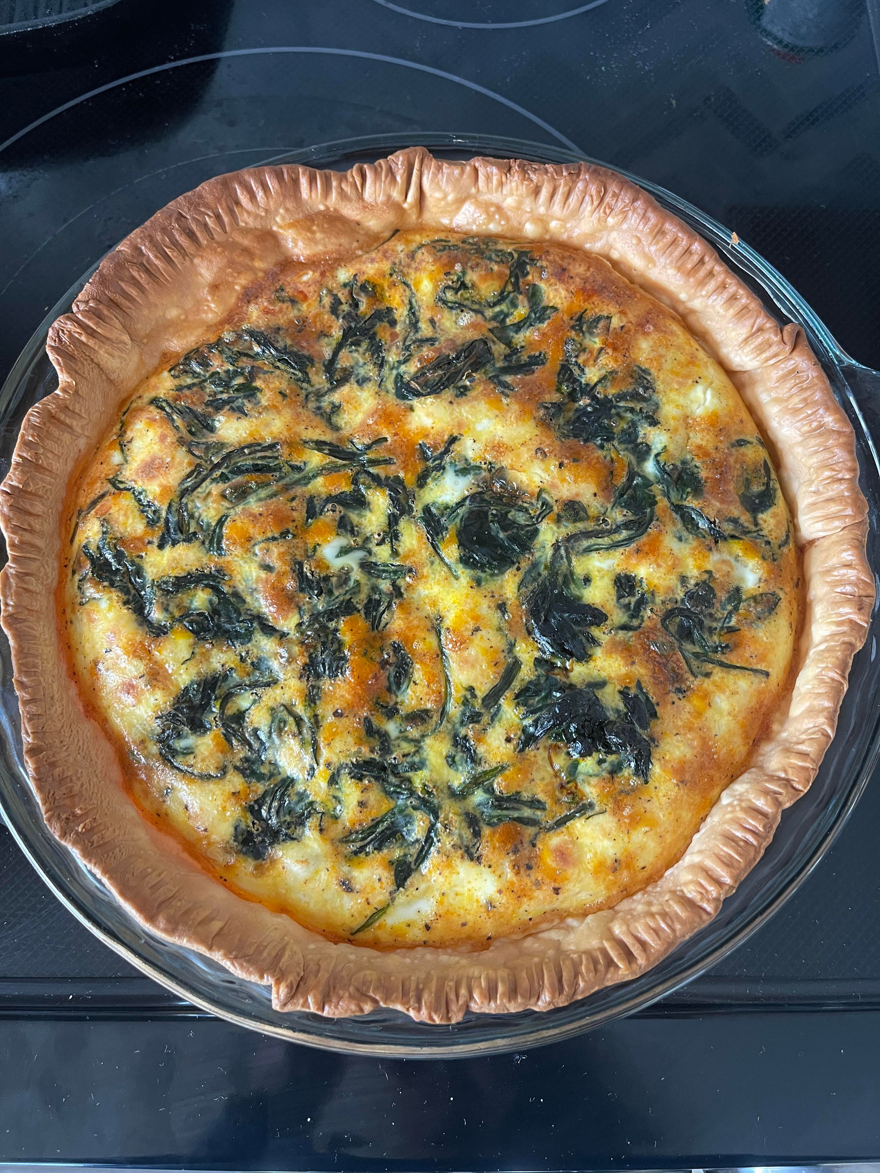 Spring Herb Quiche with Spinach and Goat Cheese