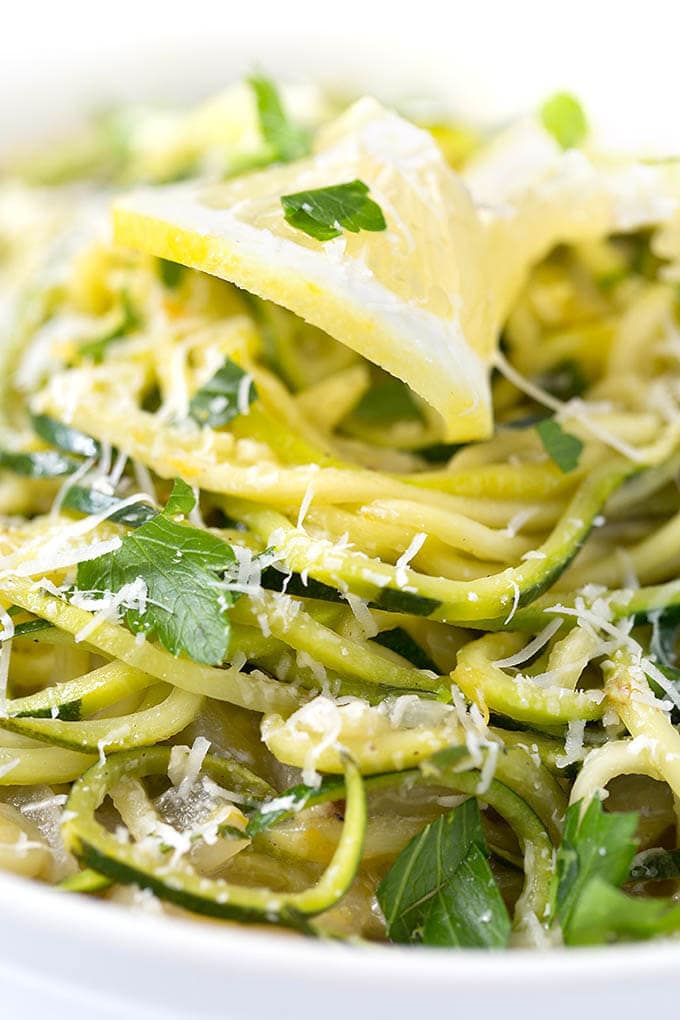 Lemon-Dill Zucchini Noodles with Crispy Capers