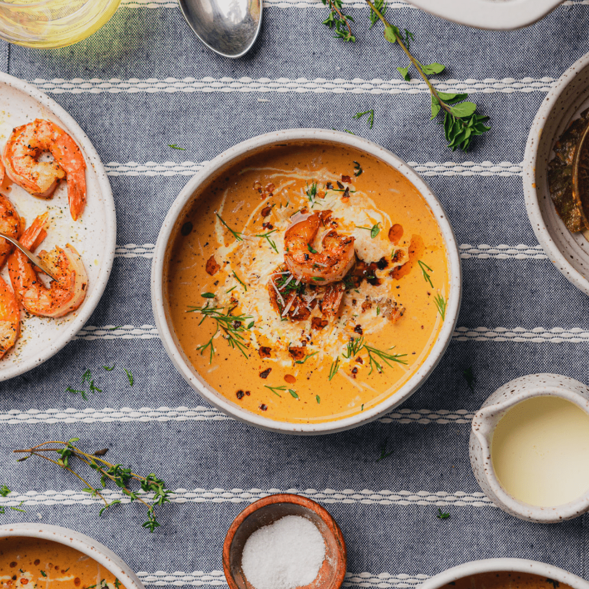 Keto Tomato & Shrimp Bisque