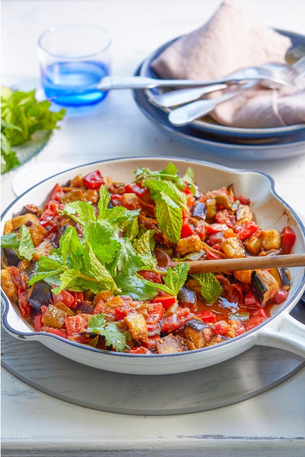 Mediterranean Tomato & Eggplant Stew with Authentic Herbs