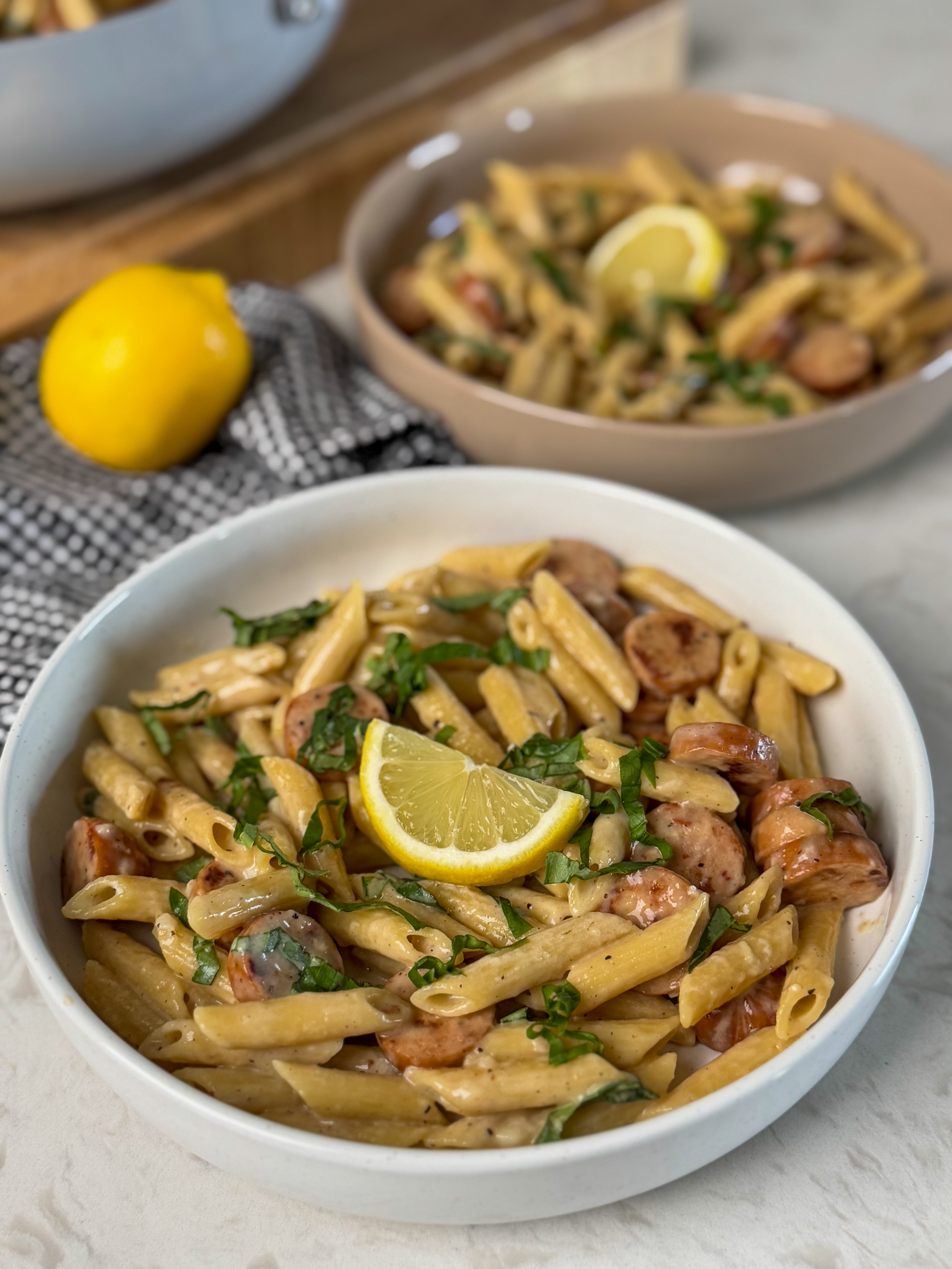 One-Pan Garlic Parmesan Pasta with Sausage