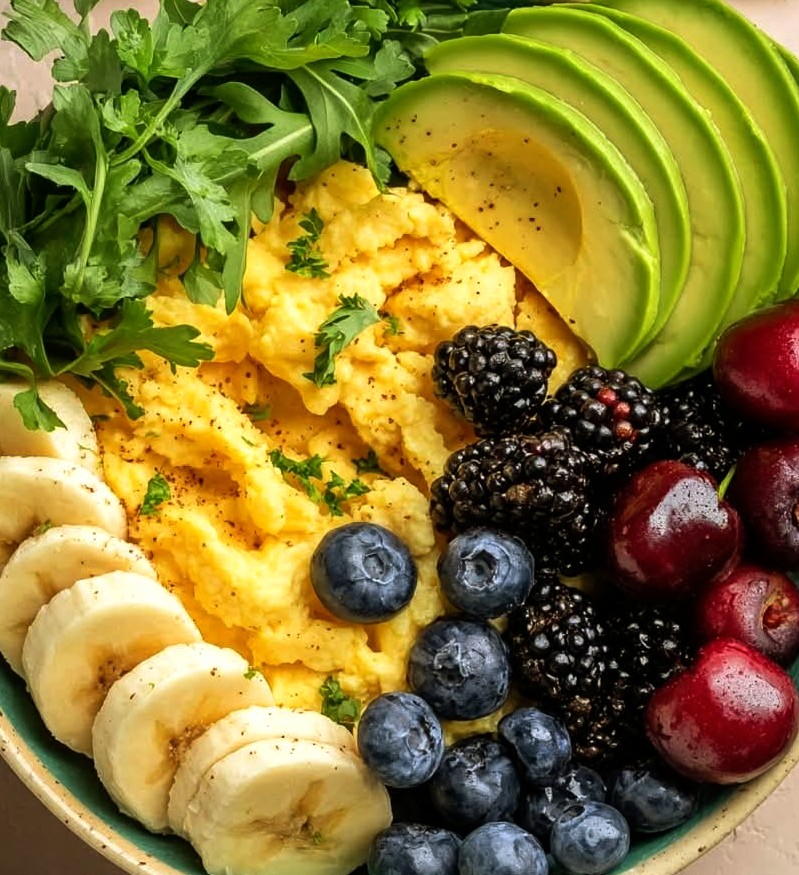 Sustaining Breakfast Power Bowl with Eggs and Avocado