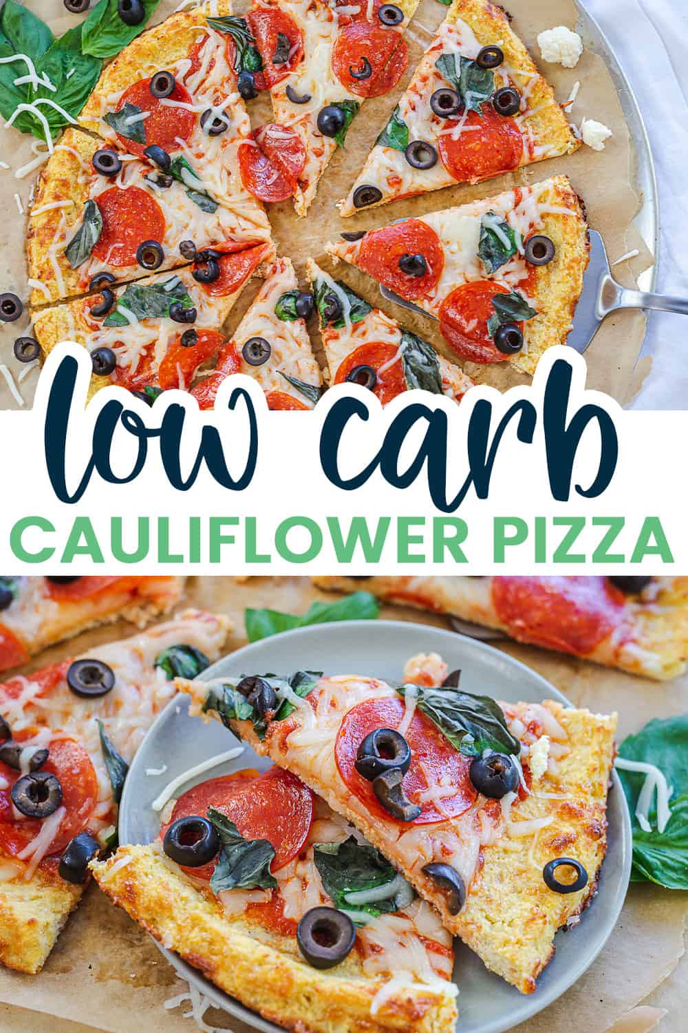 Cauliflower Crust Keto Pizza with Creamy Herb Cheese