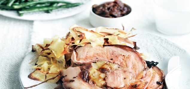 Slow-Cooker Herb-Roasted Pork Shoulder with Apple Compote