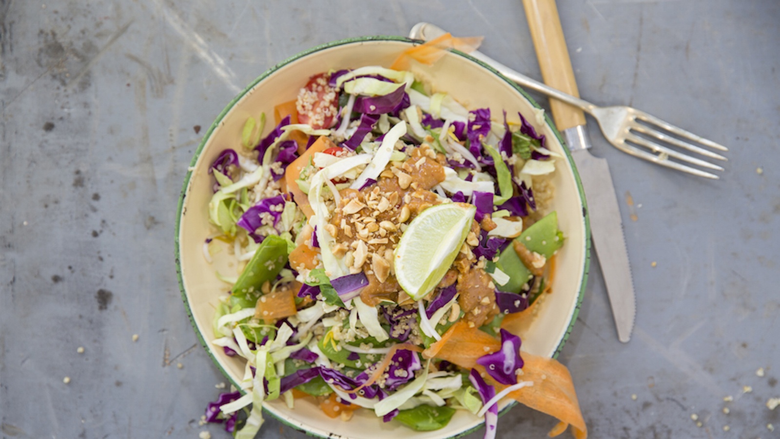 Thai-Inspired Quinoa Salad with Mango and Peanut Dressing