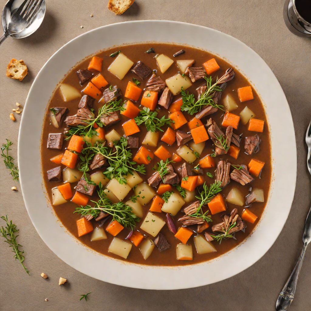 Sourdough-Infused Reindeer Stew with Root Vegetables