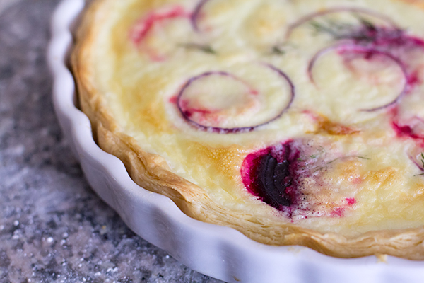 Geometric Beet Tart with Herb Cream