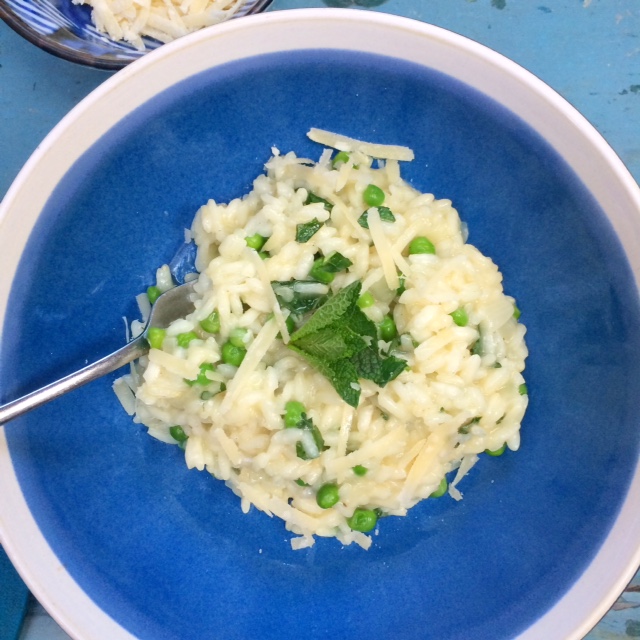 Fresh Pea and Mint Risotto with Lemon Zest