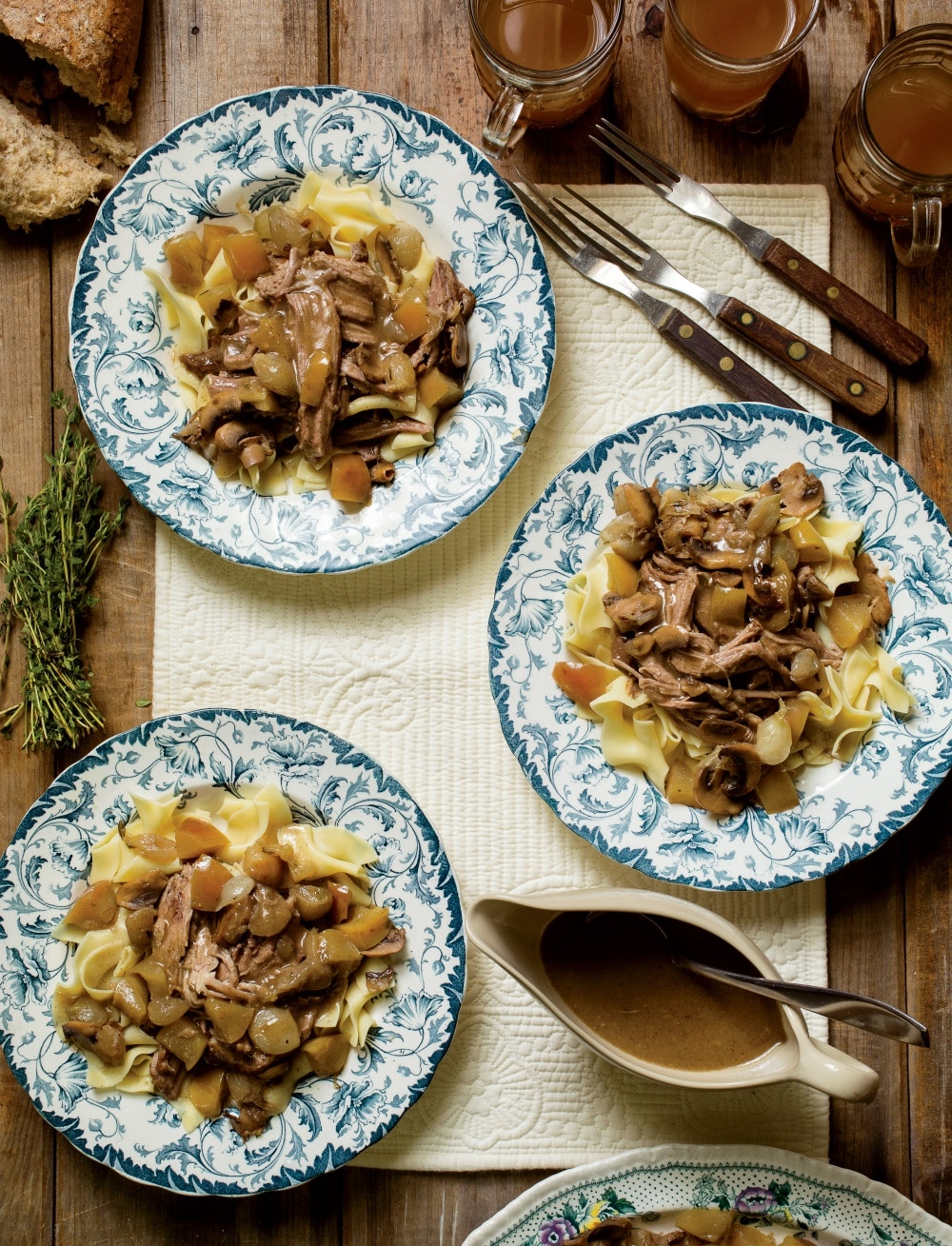 Cider Vinegar Braised Pork with Apples and Onions