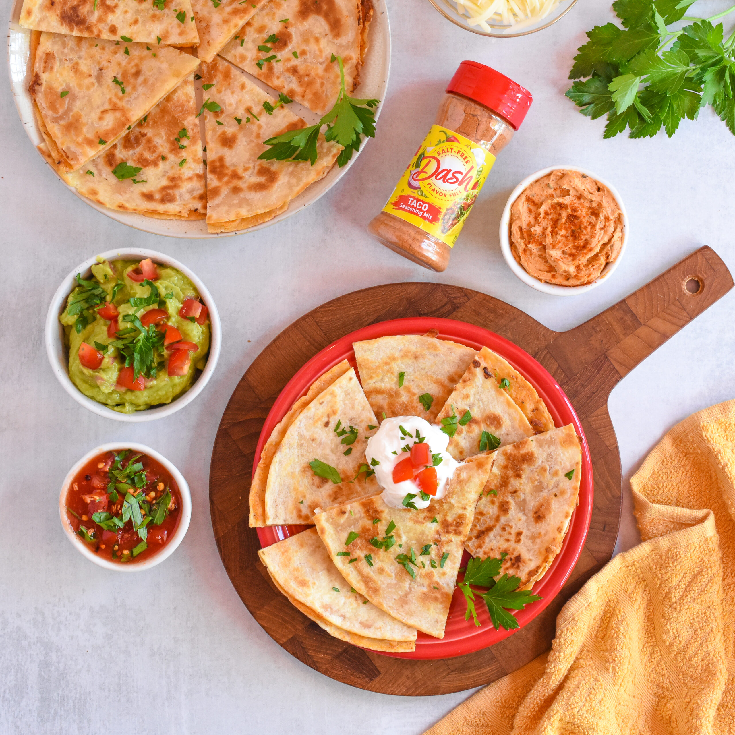 Cheesy Taco Quesadillas with Corn Salsa