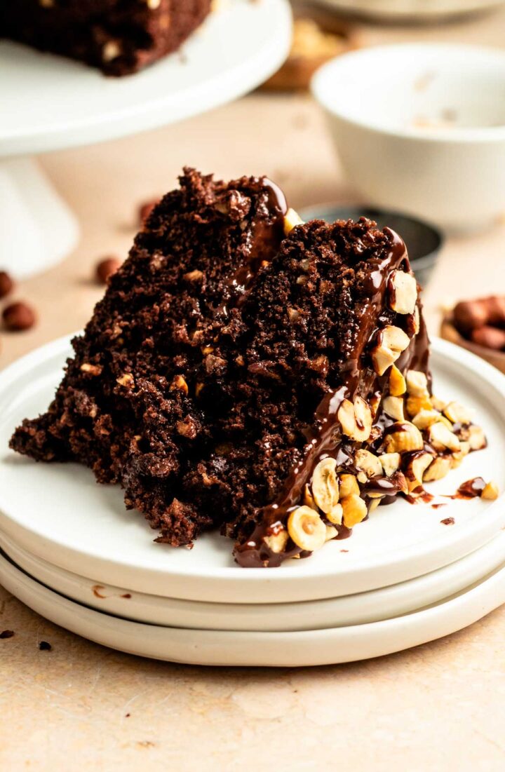 Baked Chocolate Hazelnut Flour Cake