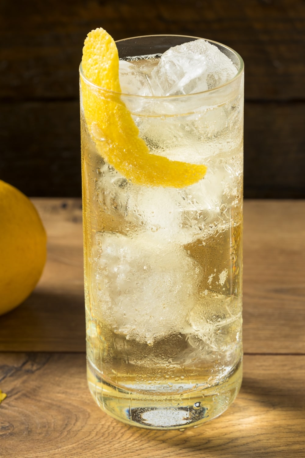 Classic Whiskey Highball with Lemon Twist
