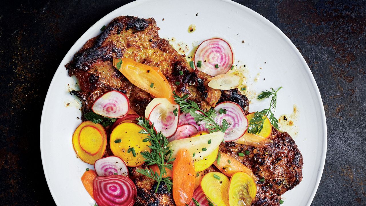 Heirloom Carrot & Beet Medley with House-Smoked Pork Belly