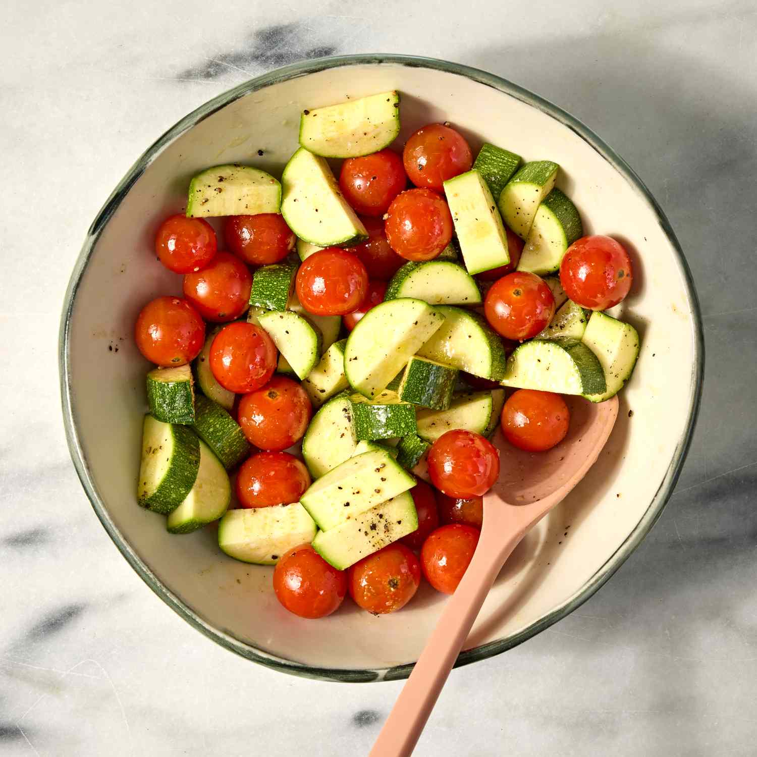Summer Zucchini & Cherry Tomato Bowl with Lemon Herb Dressing