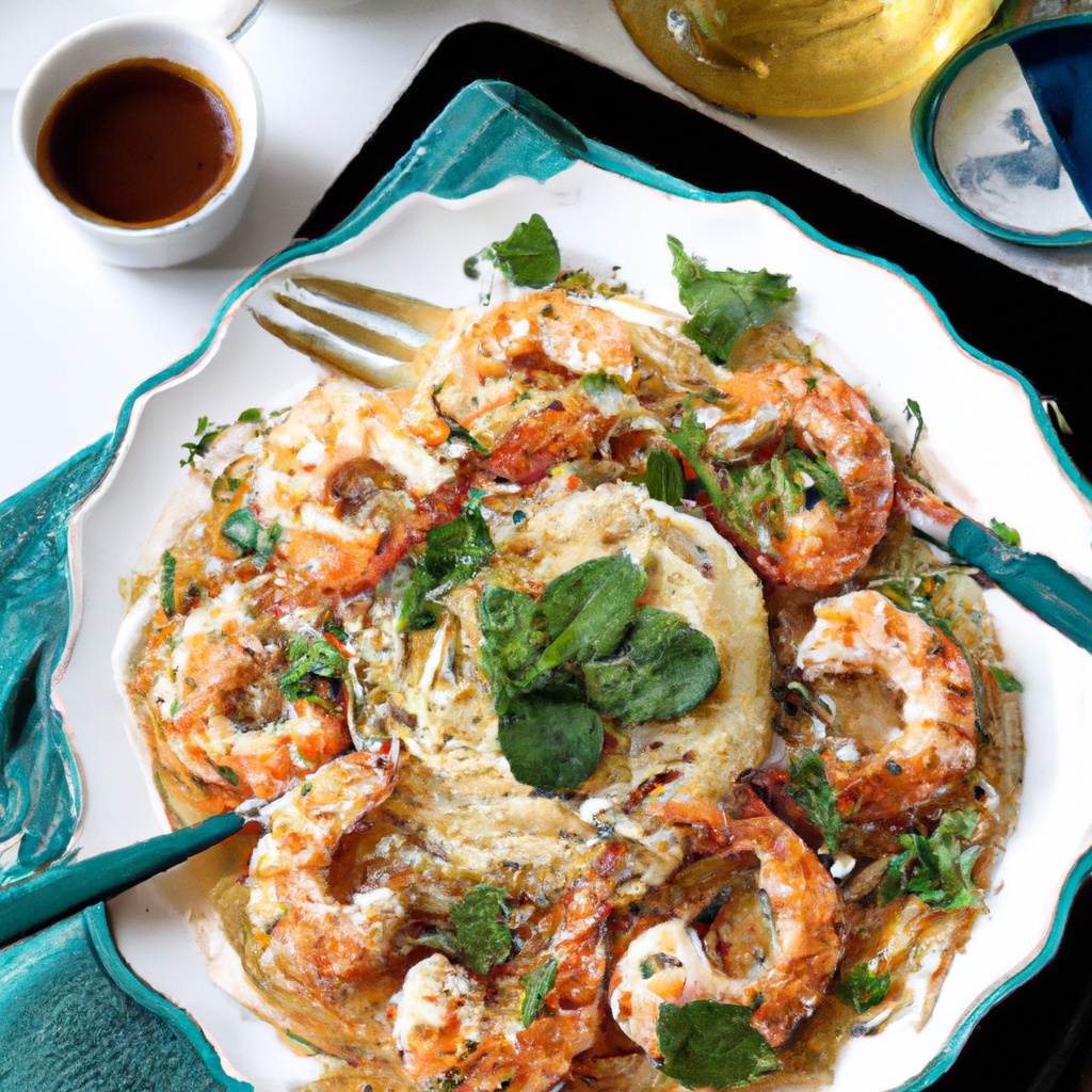 Sesame-Ginger Shrimp & Rice Noodle Bowl