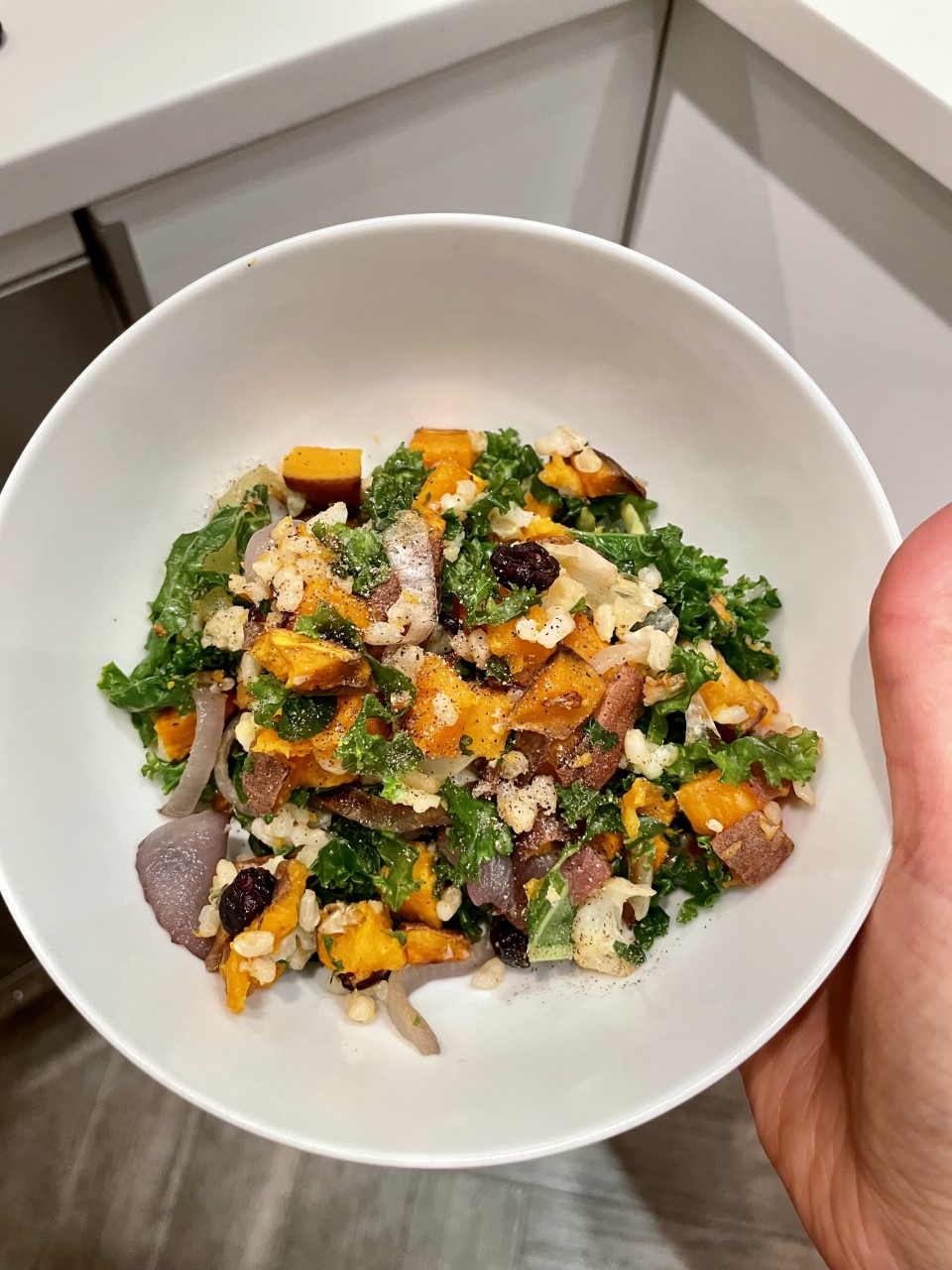 Sweet Potato and Kale Bowl with Lemon-Tahini