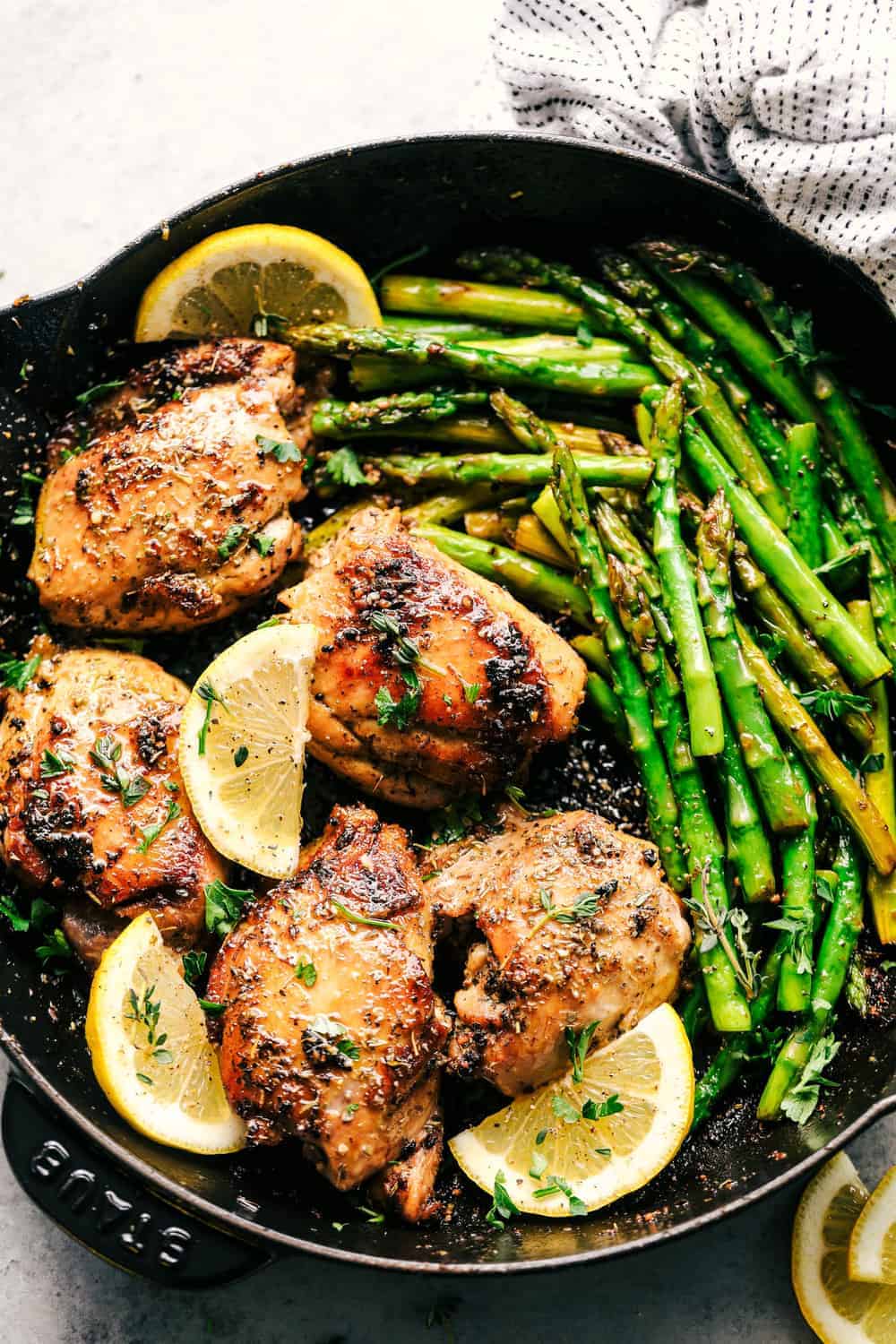 Herb-Roasted Lemon Garlic Chicken with Asparagus