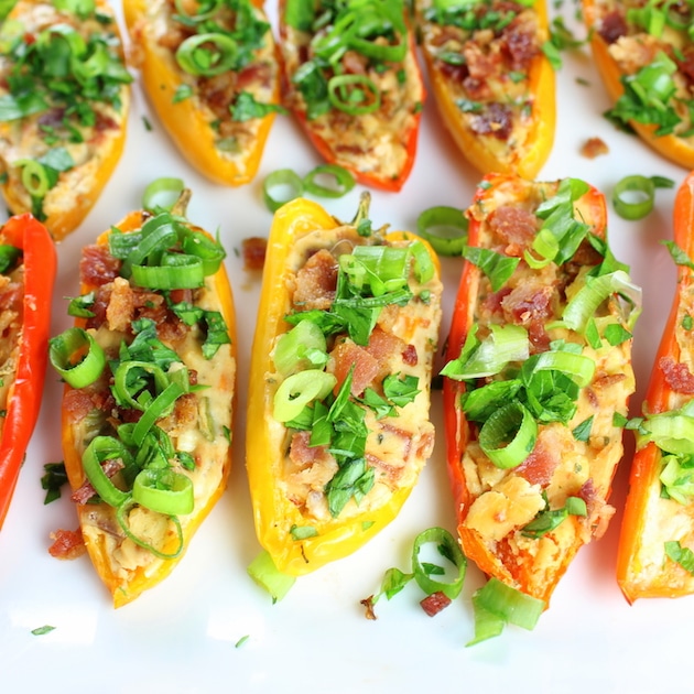 Cheesy Veggie Stuffed Mini Peppers