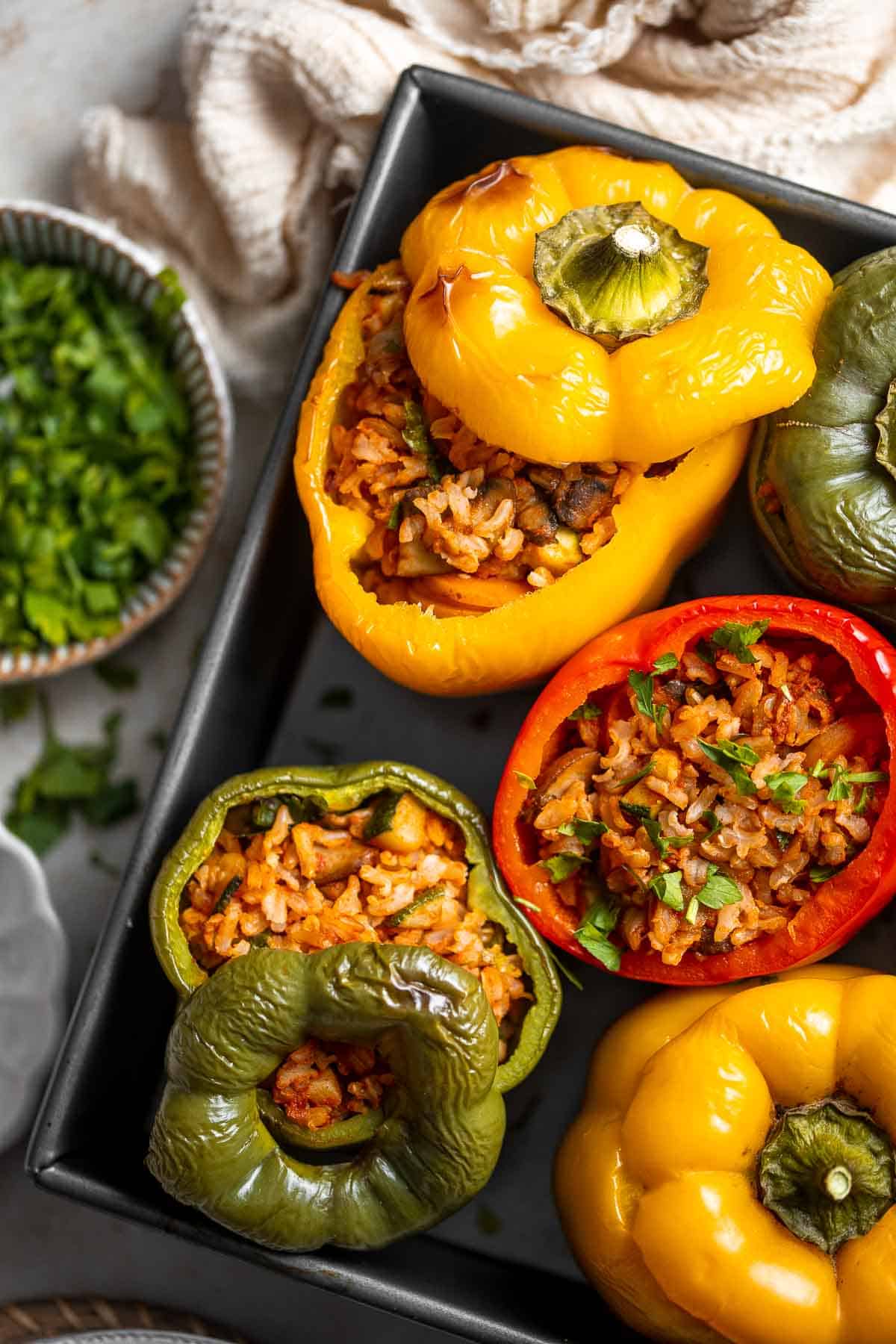 Herb-Stuffed Bell Peppers with Garden Vegetables