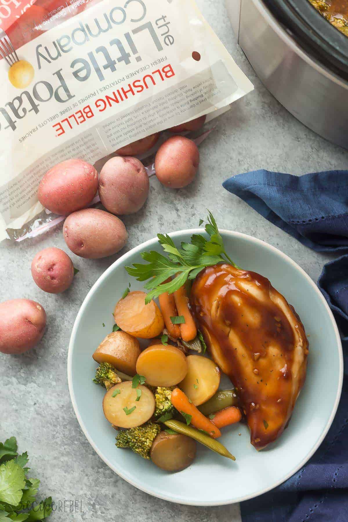 Honey Garlic Slow-Cooker Chicken with Roasted Vegetables