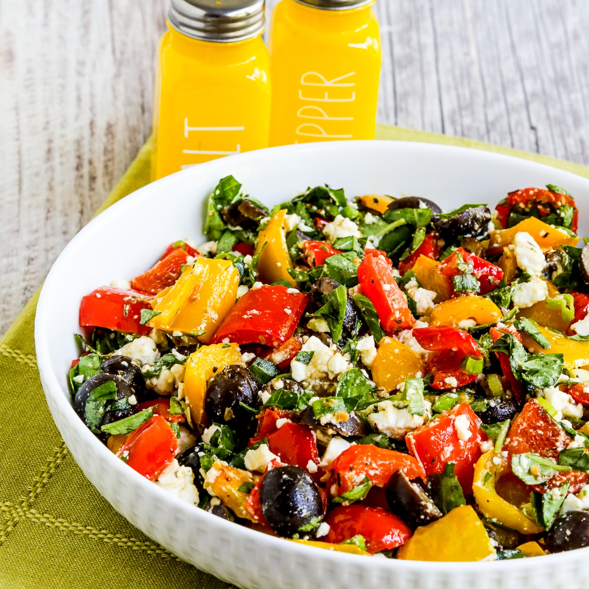 Roasted Pepper & Basil Salad with Lemon Vinaigrette