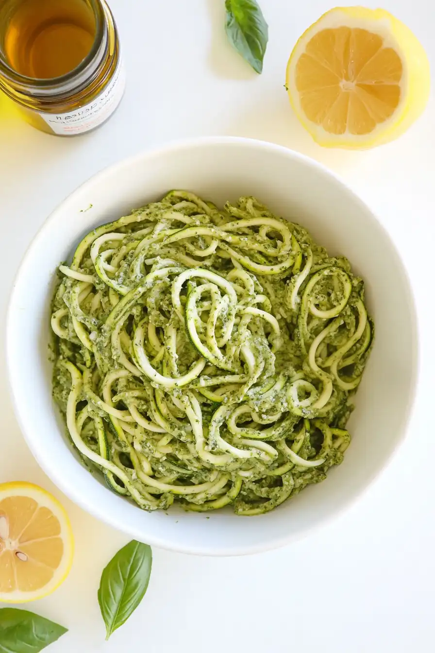 Basil-Pesto Zucchini Noodles with Lemon