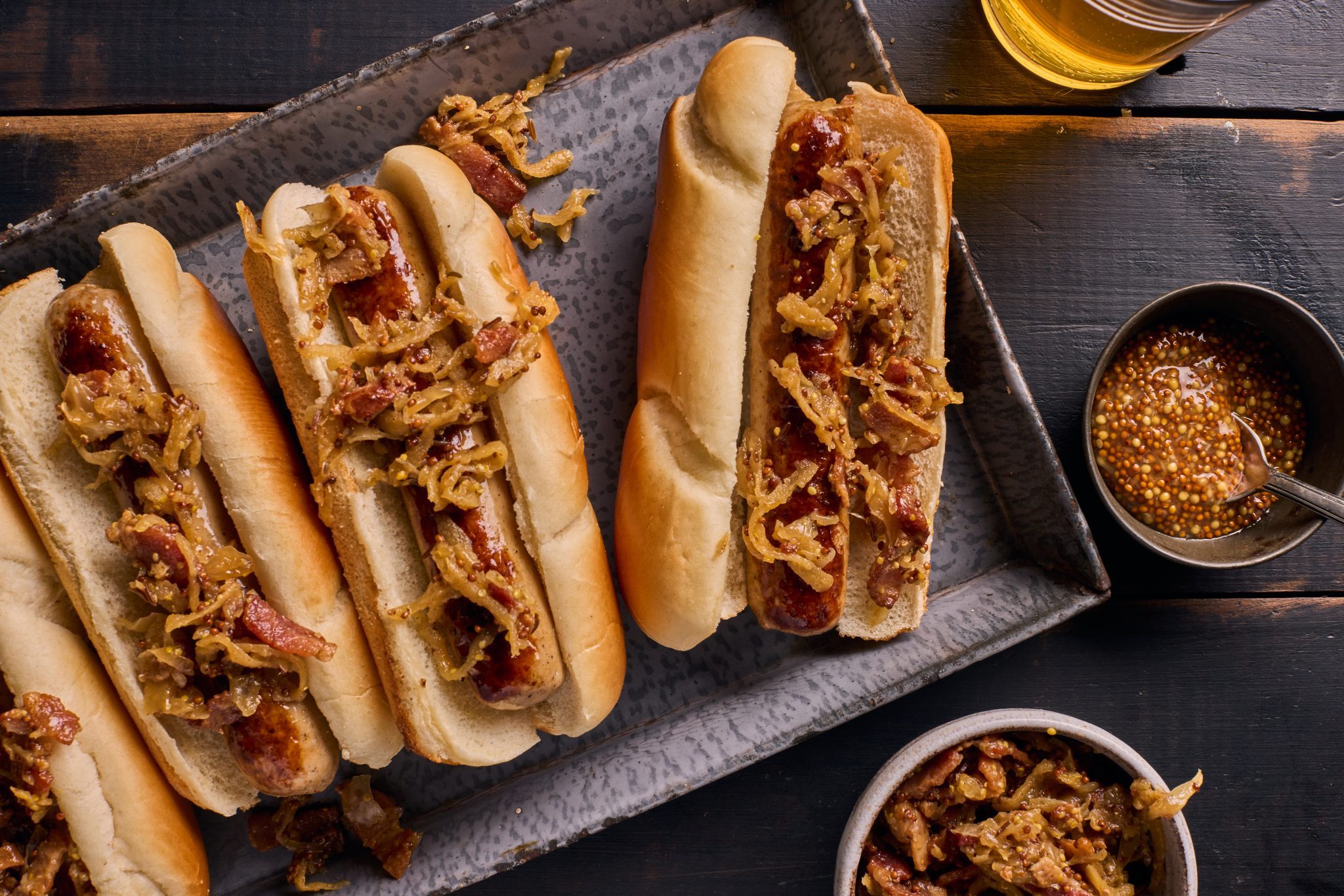 New Braunfels River Bratwurst with Apple-Ginger Relish