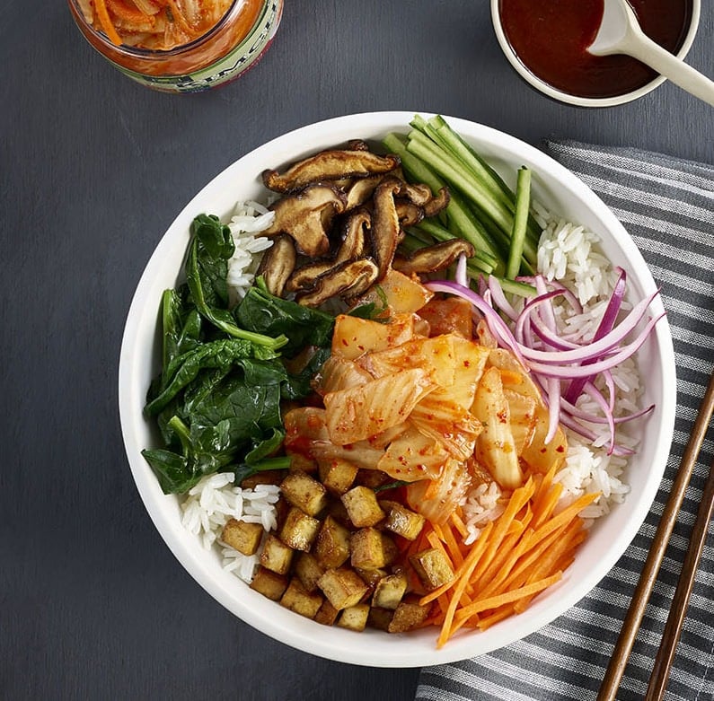 Korean Bibimbap with Spicy Kimchi