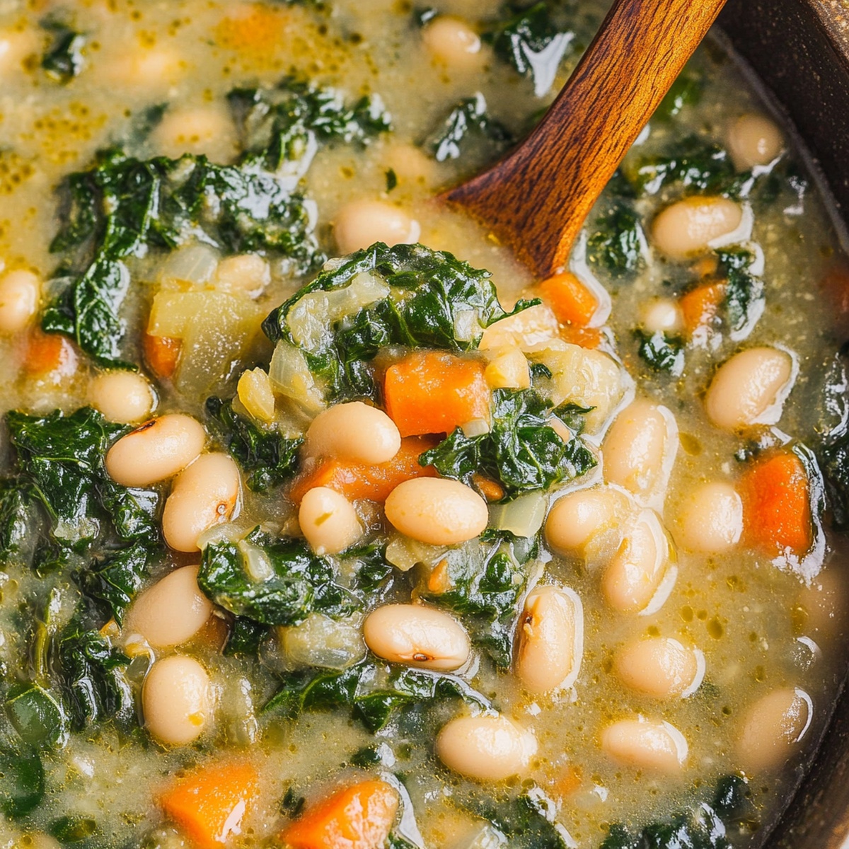 Hearty Garlic Kale and White Bean Soup with Lemon