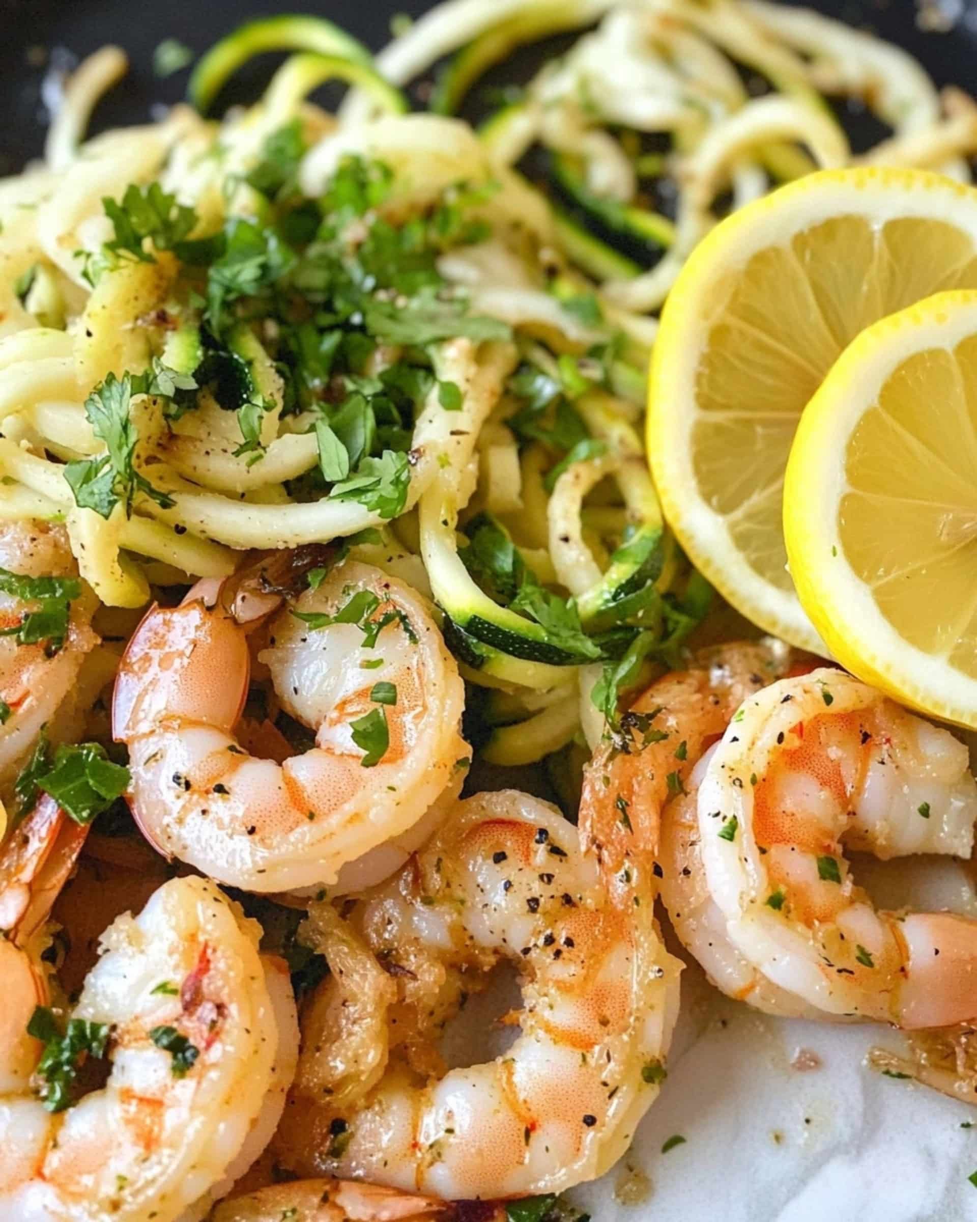 Lemon-Garlic Shrimp Zoodles with Fresh Herbs
