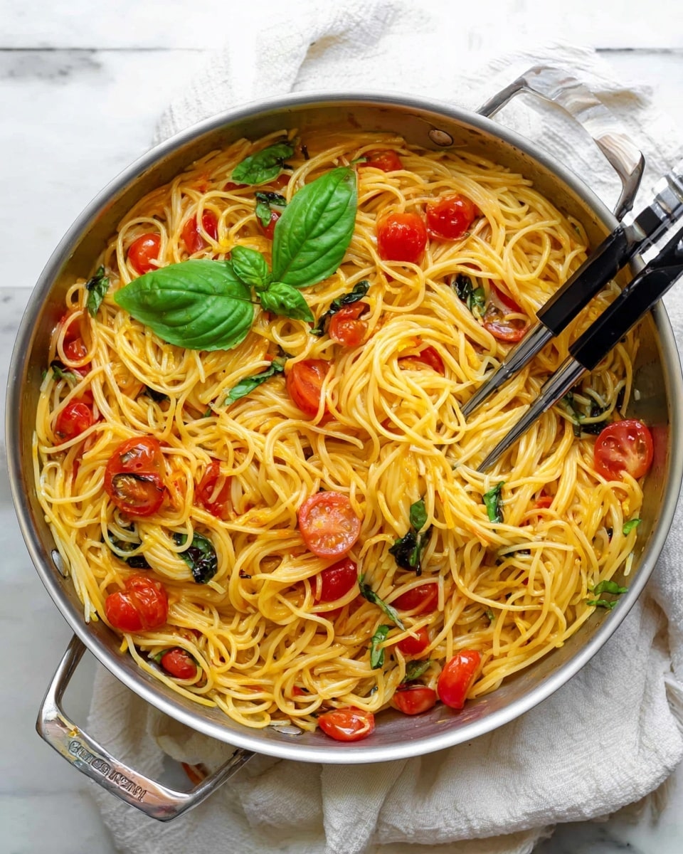 One-Pan Lemon Herb Pasta with Cherry Tomatoes and Spinach