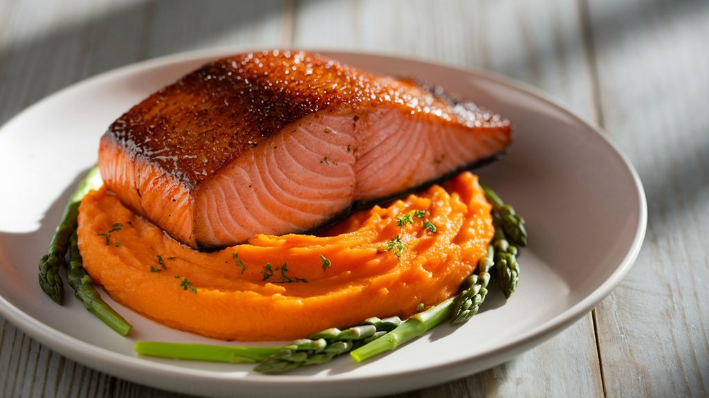 Lemon-Dill Salmon with Roasted Sweet Potato