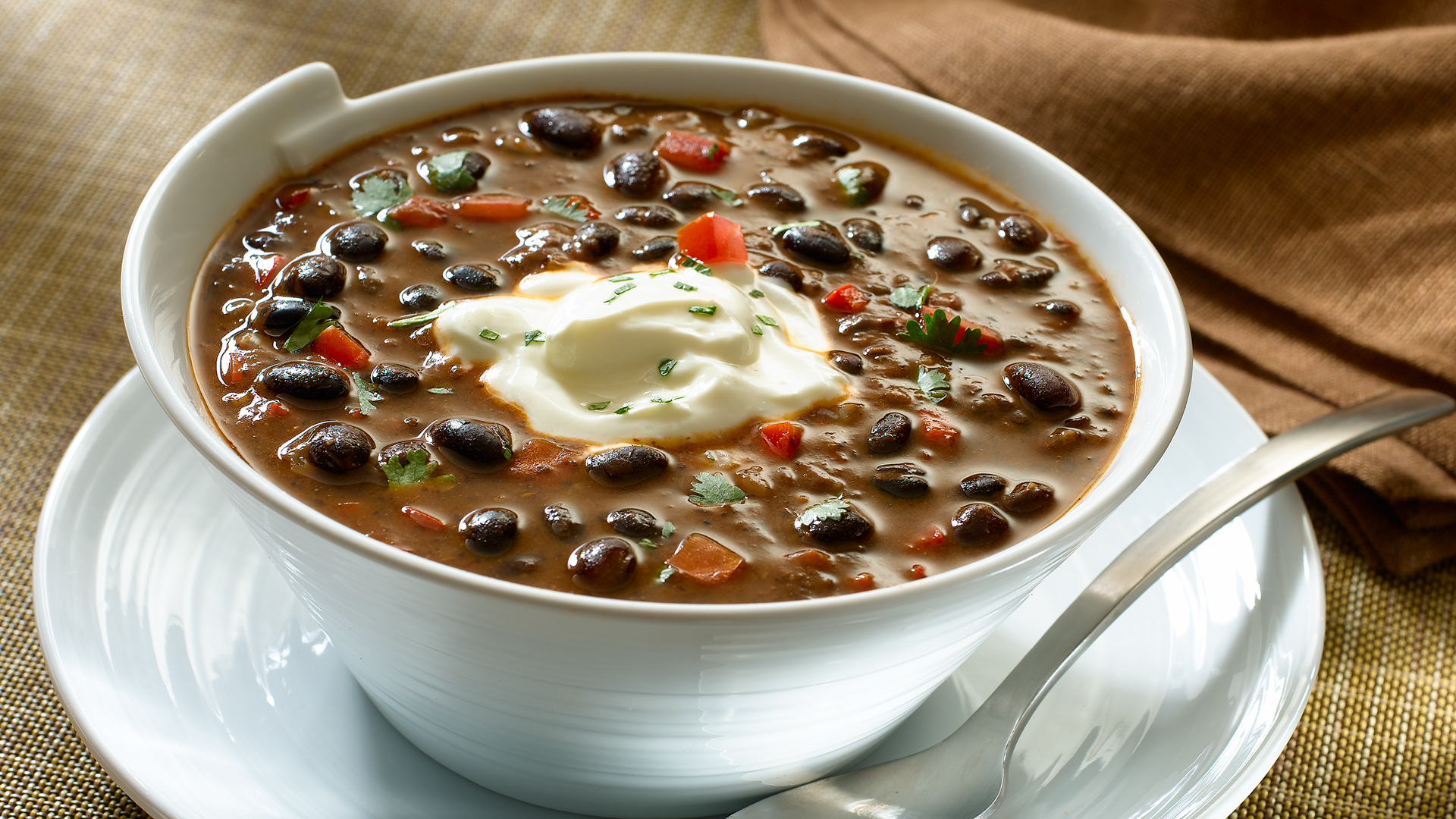 San Antonio-Style Black Bean Soup with Chipotle