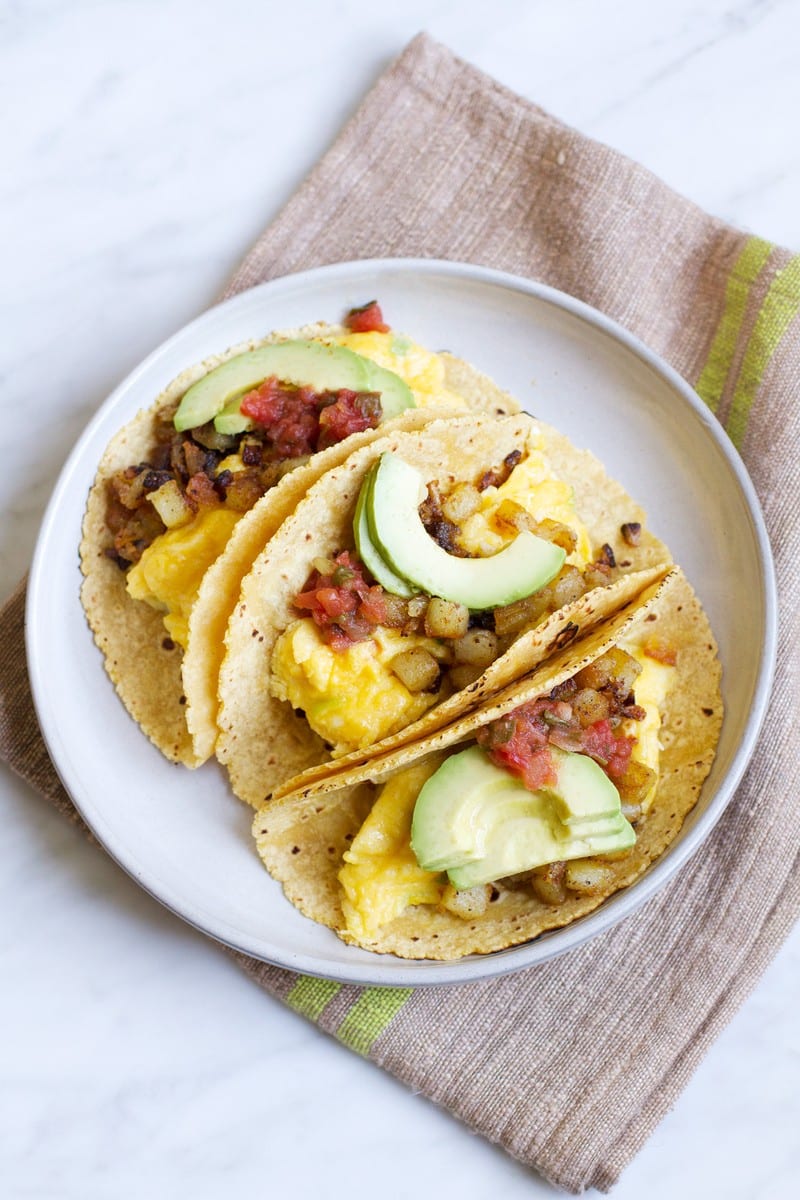 Austin Breakfast Tacos with Avocado Crema