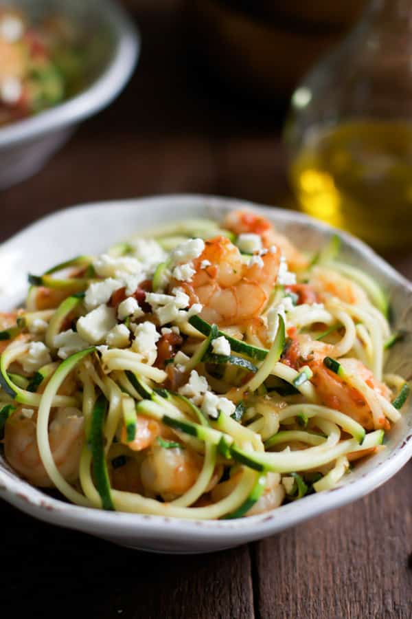 Zucchini Noodles with Garlic Shrimp