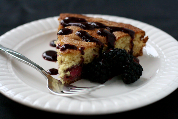Driftless Creek Honey Cake with Blackberry Compote