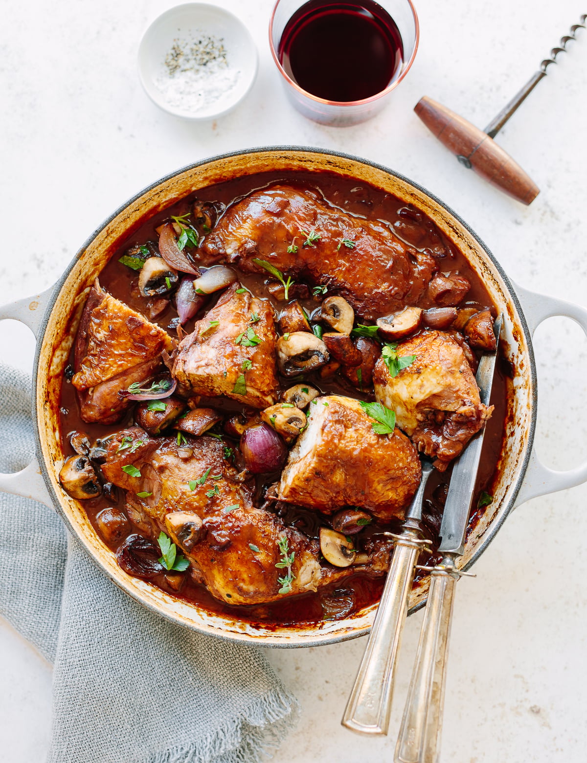 Coq au Vin with Herb-Infused Red Wine