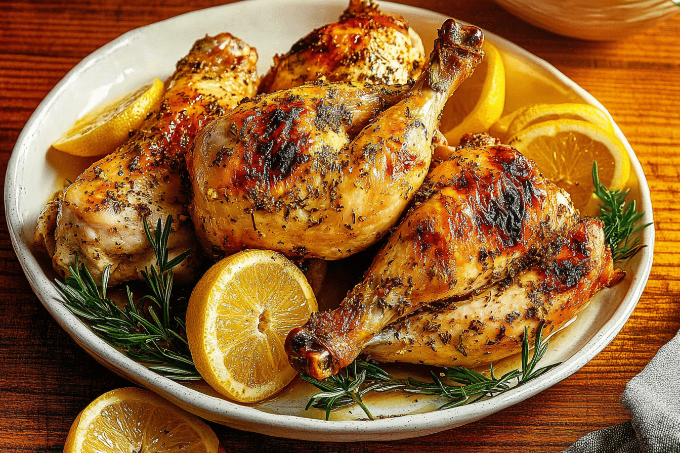 Lemon-Herb Roasted Chicken with Herb Crust