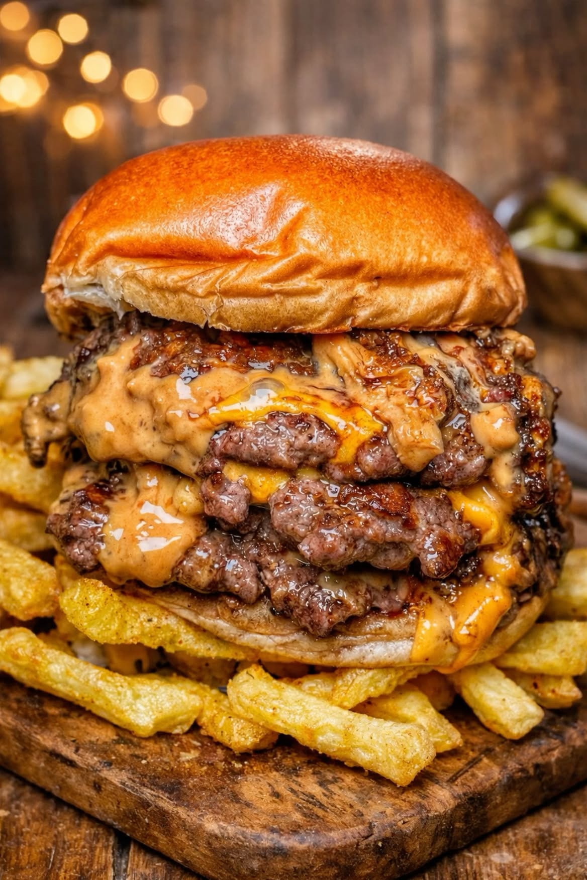 Authentic Game-Day Burger with Stitched Seared Crust