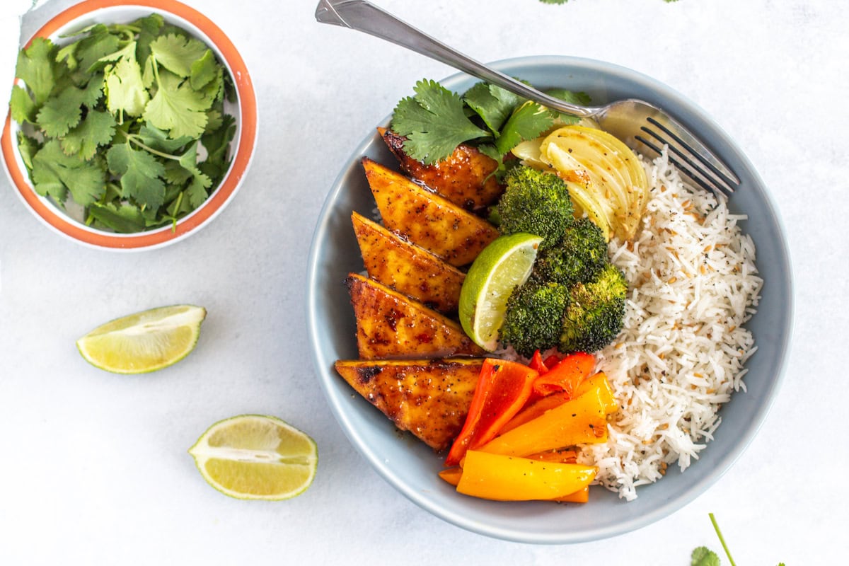 Asian-Style Tofu & Broccoli Sheet Pan Feast