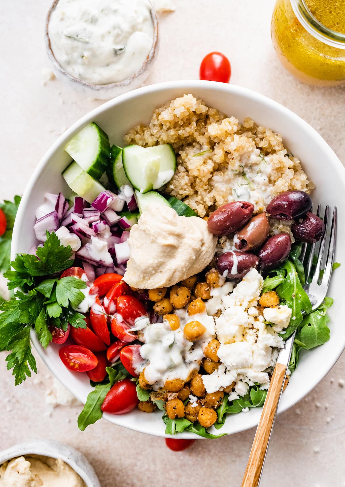 Roasted Vegetable Quinoa Bowl with Lemon-Tahini Dressing