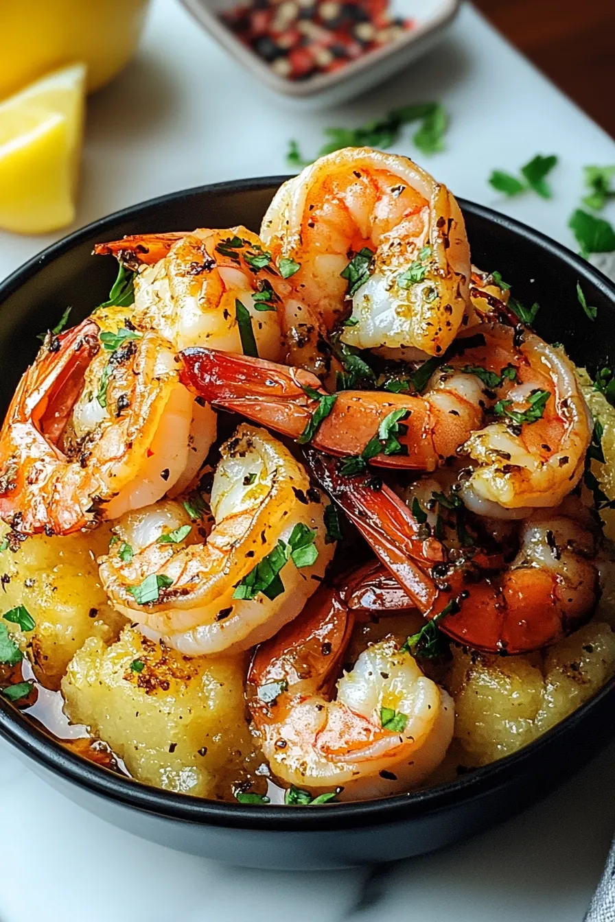 Mofongo with Garlic-Parmesan Shrimp
