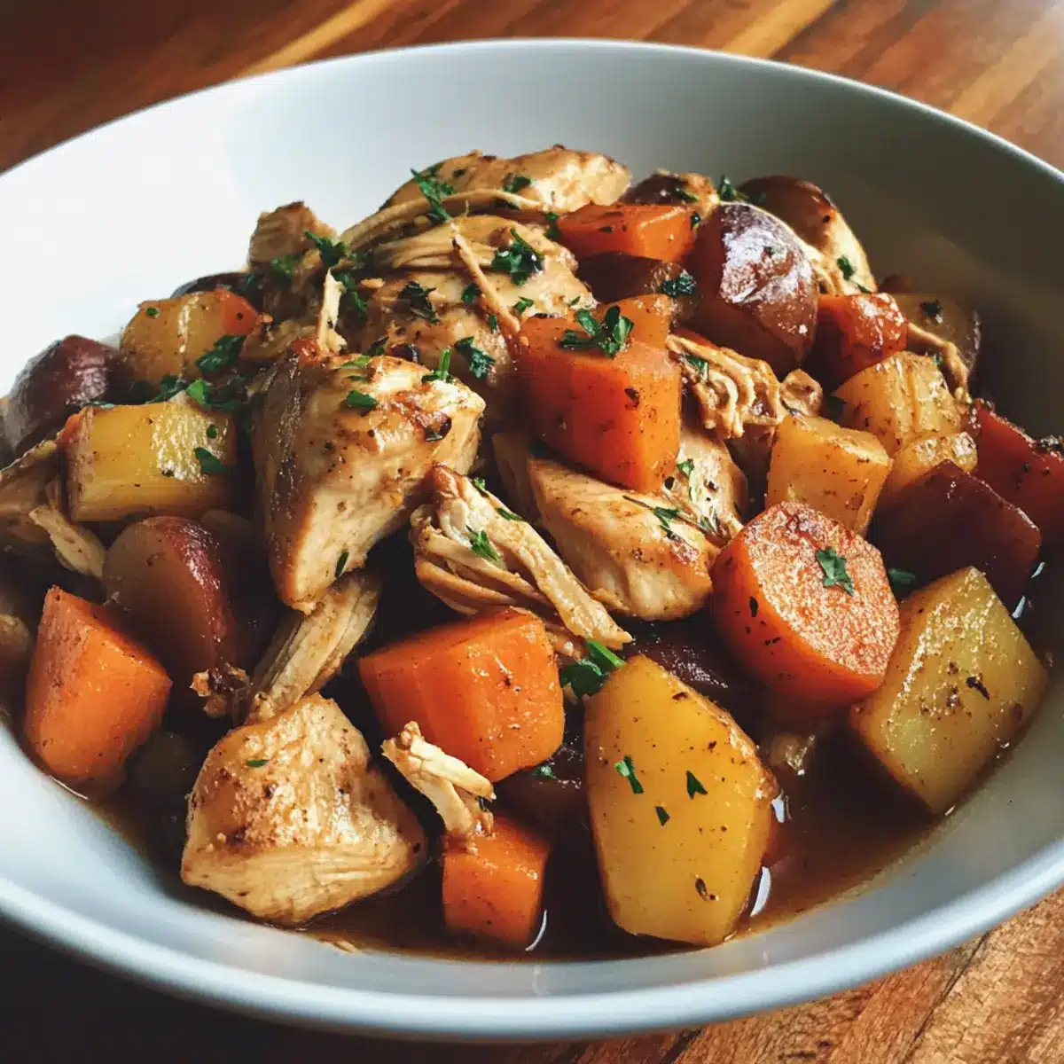 Lemon-Herb Slow-Cooked Chicken with Root Vegetable Medley