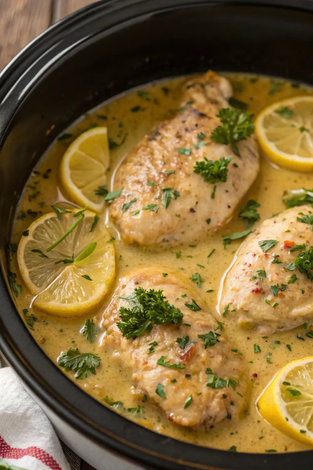 Lemon-Herb Slow Cooker Chicken with Roasted Spring Vegetables