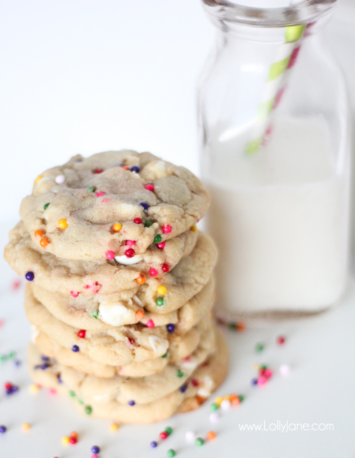 Whimsy Chocolate Chip Cookies with Rainbow Sprinkles