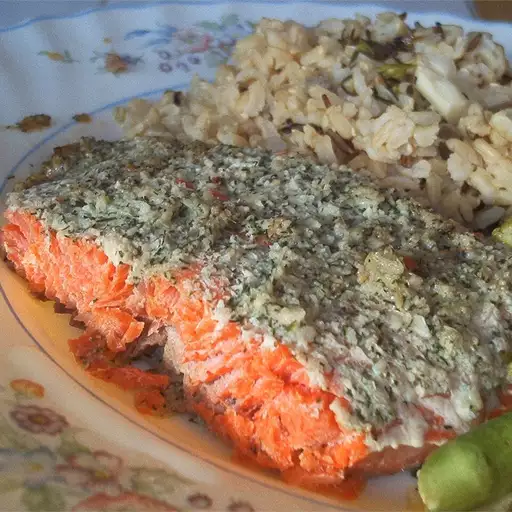 Gin-Brined Salmon with Dill