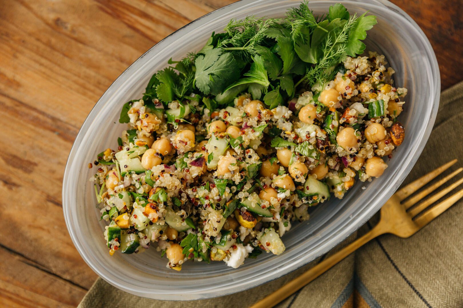 ERA-Style Comfort Quinoa Salad with Layered Vinaigrette