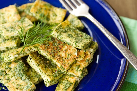 Lemon-Dill Baked Tofu with Crisp Edges