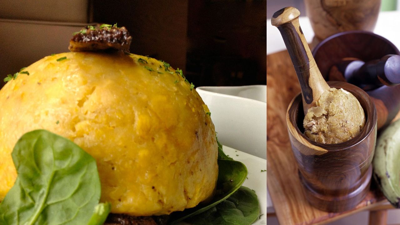 Mofongo with Smoky Pork Crisps